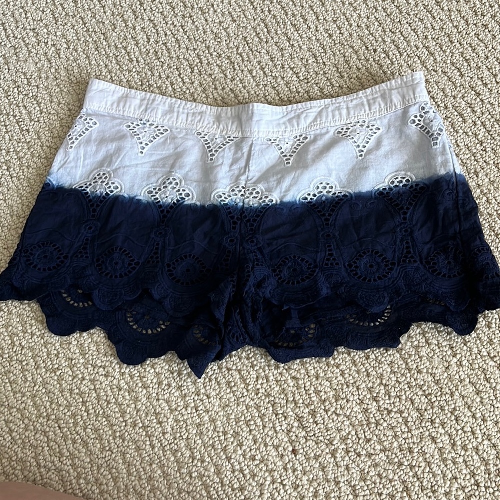 Navy and white lace shorts size medium